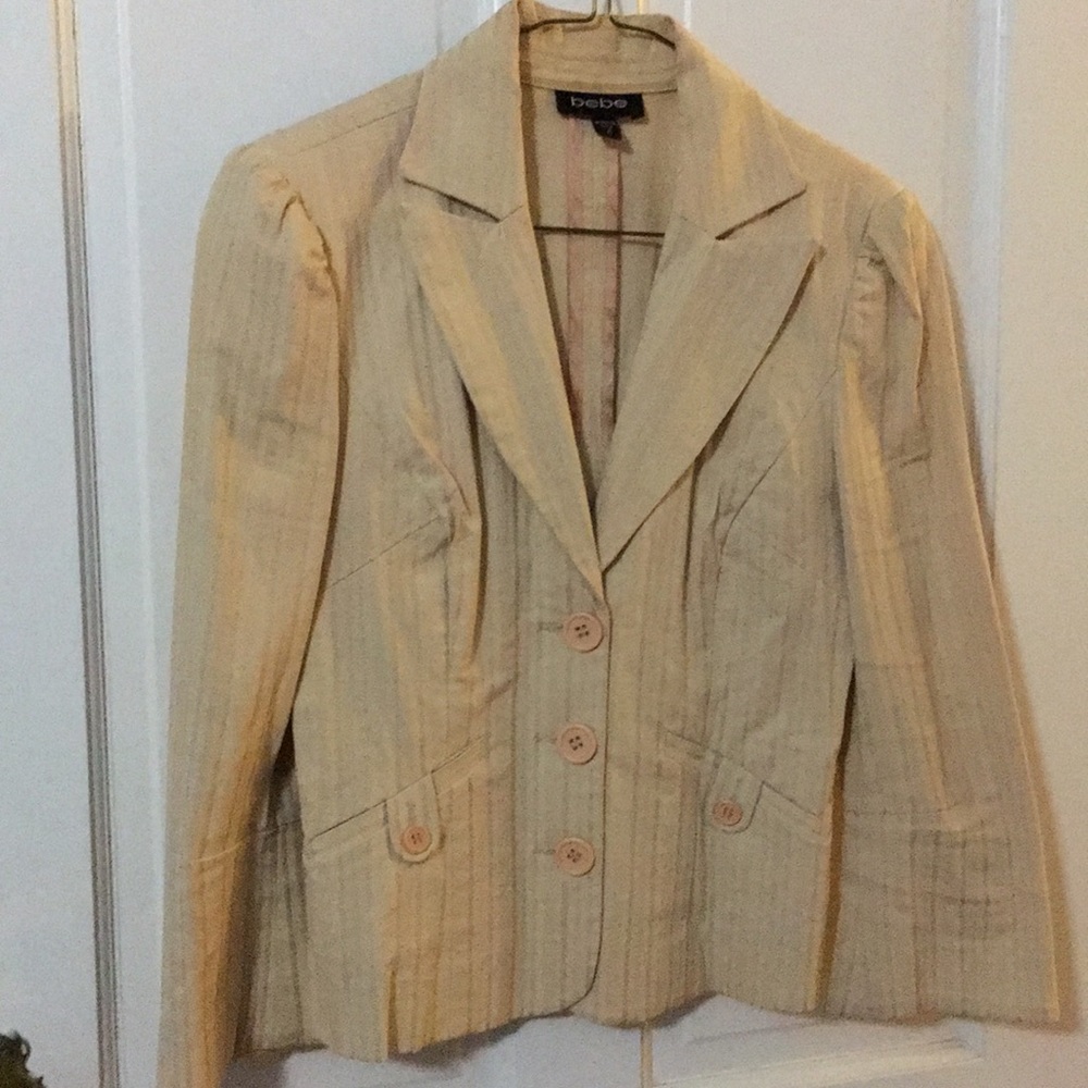 Bebe beige stripe blazer